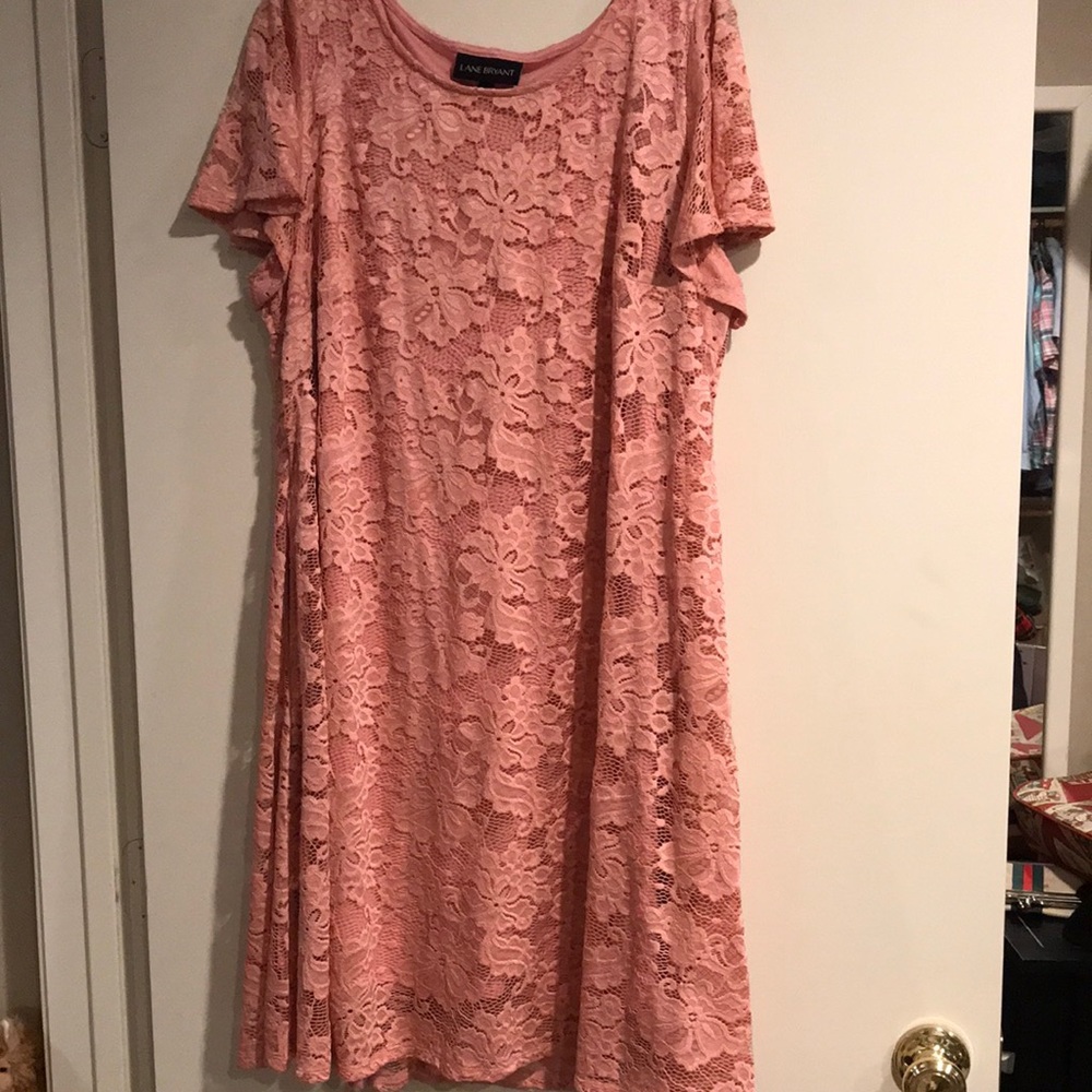 Lane Bryant sz 14/16 Pink Lace Swing Dress